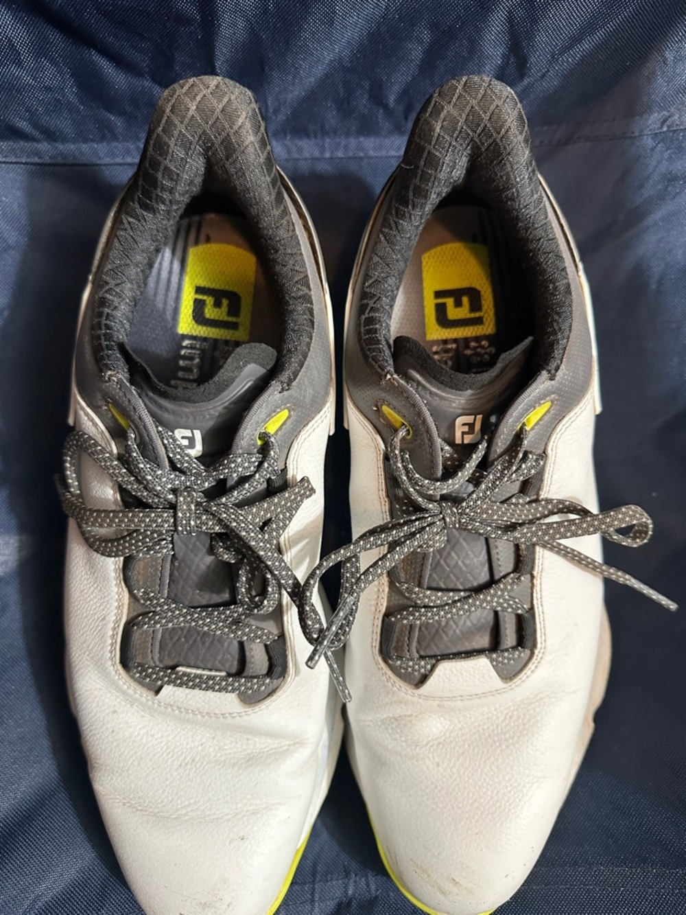 FootJoy Men’s White, Gray & Yellow Athletic Golf Shoes